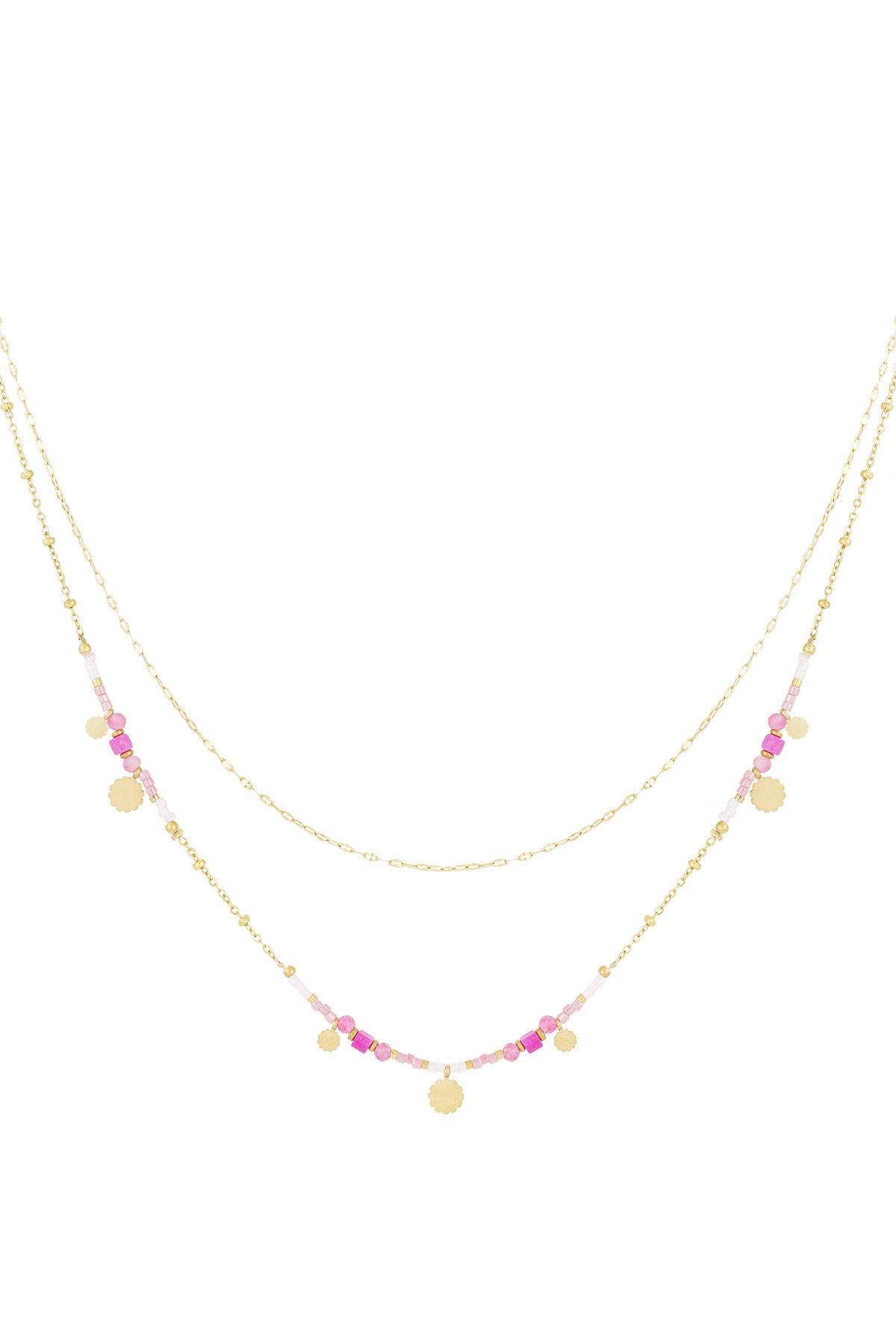 necklace pink charms