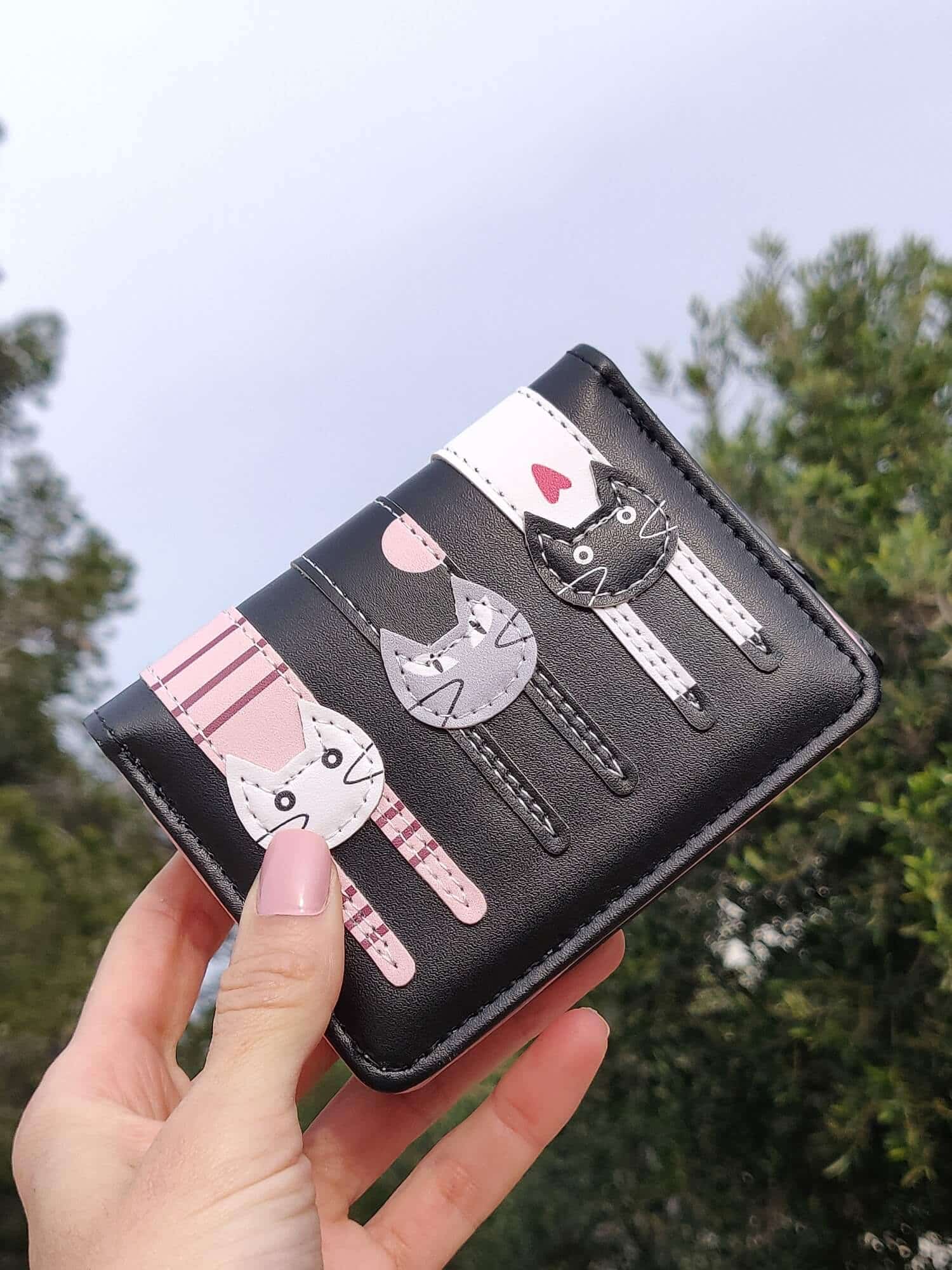 Cartera 3 Gatitos - Negro