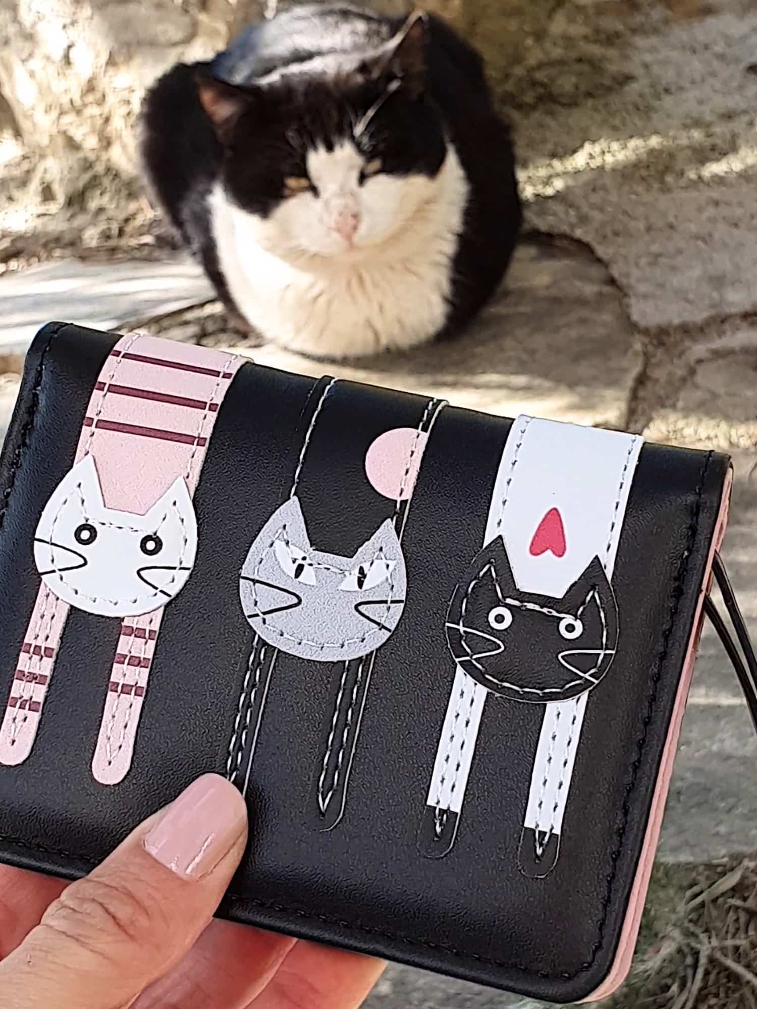 Cartera 3 Gatitos - Negro
