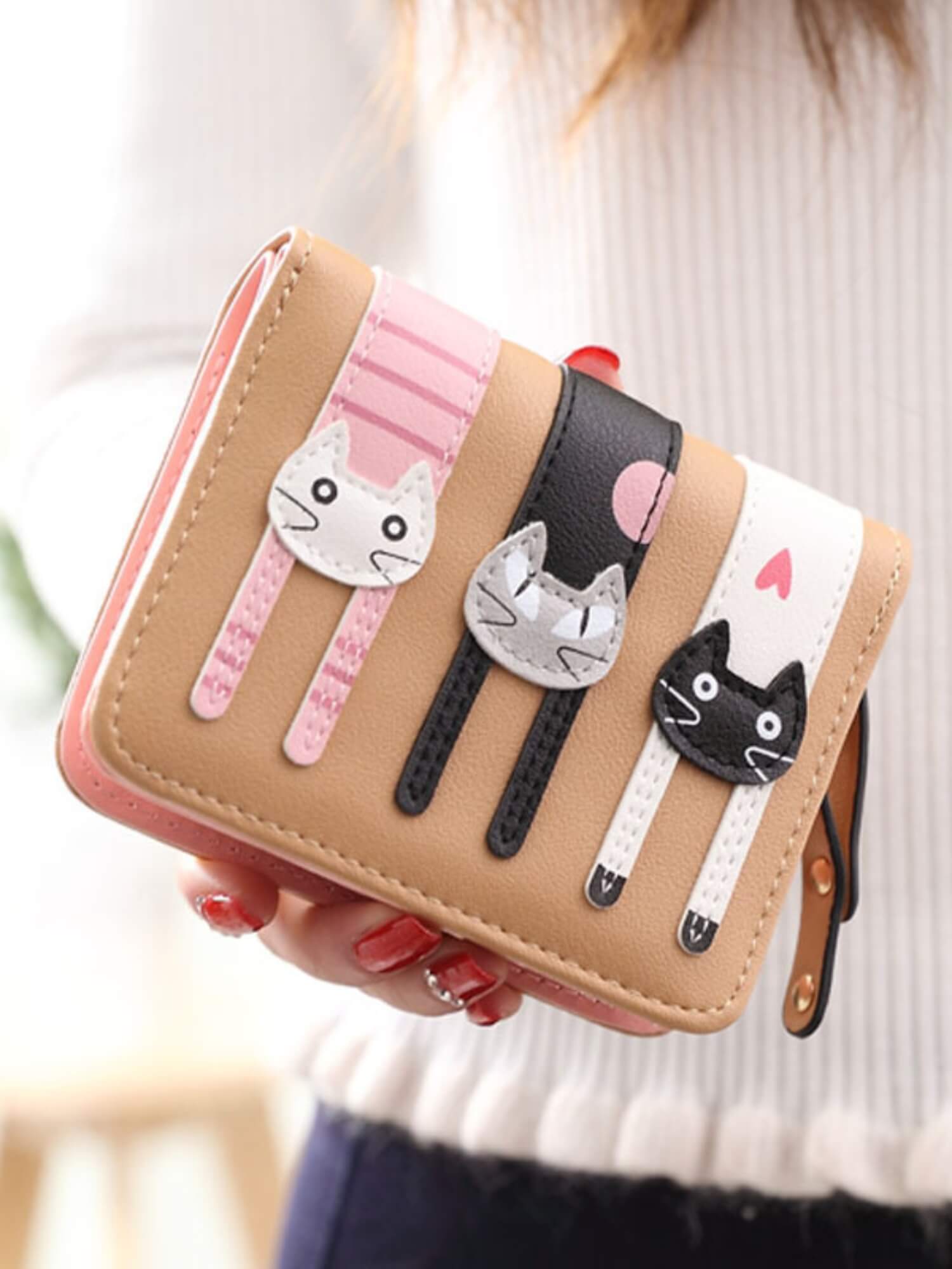 Cartera 3 Gatitos - Beige