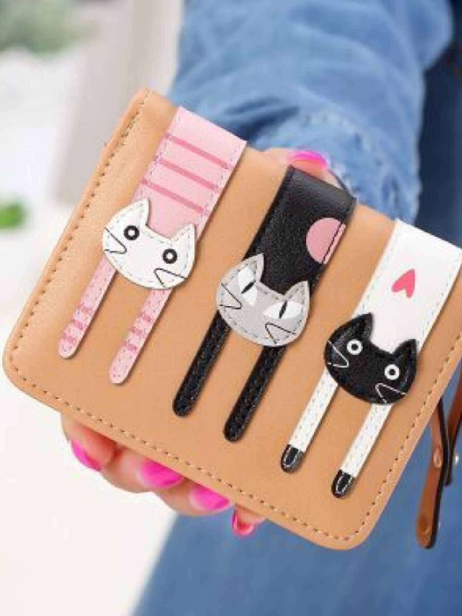 Cartera 3 Gatitos - Beige