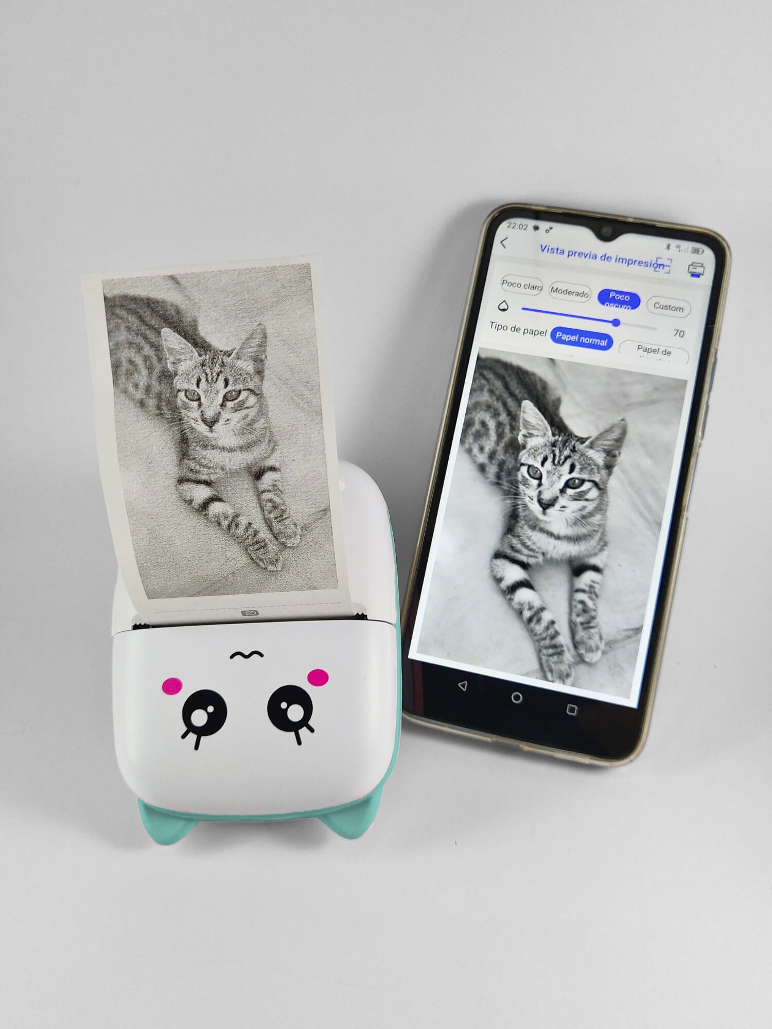Mini Cat Portable Ink-Free Printer - Blue